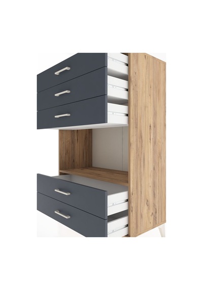 Hyperion Dolap Tek Raflı 5 Çekmeceli 88x44x134 Çam-antrasit Atlas Çam Hyperion Dolap Tek Raflı 5 Çekmeceli 88x44x134 Çam-antrasit Atlas Çam