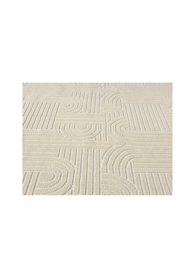 Modern Koton Bukle Kilim Lateks Taban 60x100/80x120/80x200/80x300/80x150/120x180/160x240-759 Krem