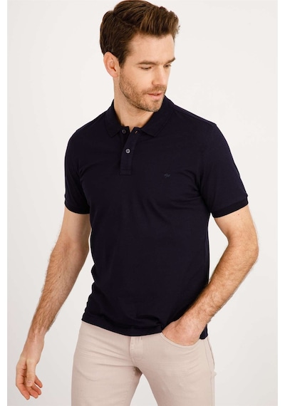 İgs Modern Fit Dar Kalıp Erkek Polo Yaka Tişört Lacivert