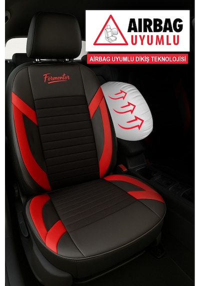 Naz Oto Formentor Tay Tüyü Oto Koltuk Kılıfı Renault Fluence-megan 1-2-3-clio-symbol-tailant-toros Kırmızı