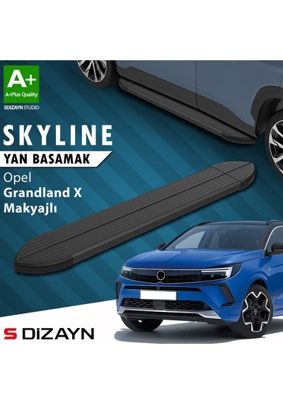 S-dizayn Opel Grandland X Makyajlı Hybrid Skyline Siyah Yan Basamak 183 Cm 2021-2024 A+ Kalite