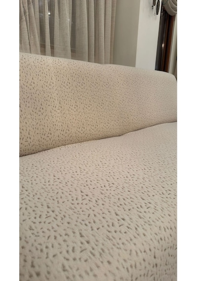 Çita Koltuk Örtüsü Lüks Keçeli Alt Kumaş Kaymaz Koltuk Örtüsü 175x220 Oturma Yeri Ve Sırtını Kapatır Kum Beji