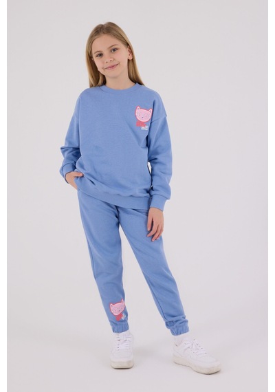 Rolypoly Kız Çocuk Mavi Eşofman Takımı Rp3695-c-v2 Mavi