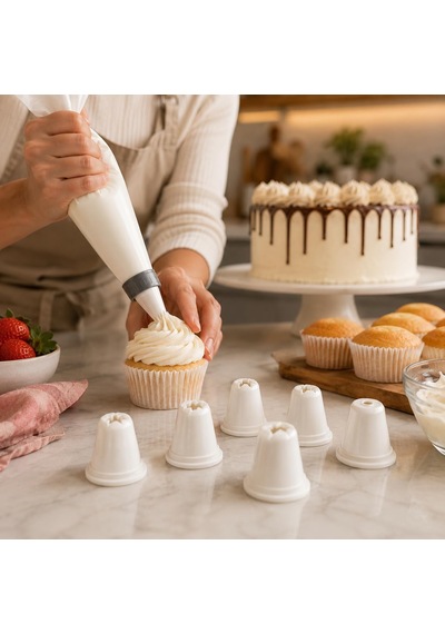Dolly Krema Süsleme Seti Şırınga Formu Ve Krema Torbası Formu Varyasyonlu, Değiştirilebilir Uçlu, Pasta, Cupcake, Kurabiye, Tatlı Ve Dolgu Süsleme Aparatı Krema Torbası