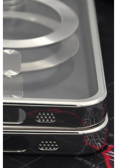 Apple Uyumlu iPhone 14 Pro Magsafe Özellikli Gümüş Gri Silver Renkli Kenarlı Lazerli Şeffaf Kılıf Lens Korumalı