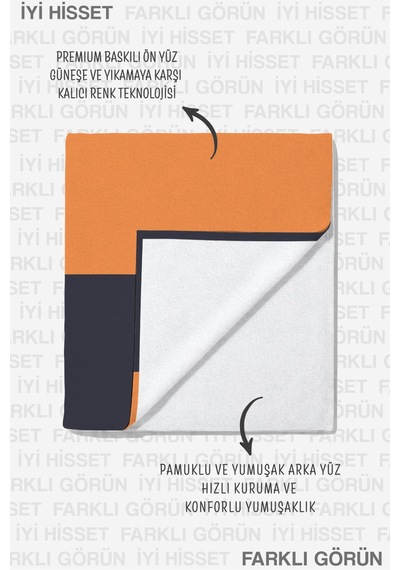 Çizgili Renk Bloklu Modern Plaj Havlusu-akdeniz Stil Turkuaz Kiremit Hızlı Kuruyan Mikrofiber Havlu Kül Çiçeği