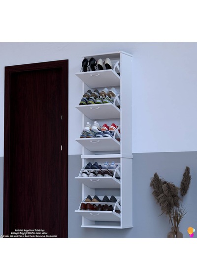Eliusta Porta 10 Bölmeli Ayakkabılık Beyaz 52 Cm Genişlikte 52x193x26 Cm Duvara Monte Ayakkabılık Beyaz Eliusta Porta 10 Bölmeli Ayakkabılık Beyaz 52 Cm Genişlikte 52x193x26 Cm Duvara Monte Ayakkabılık Beyaz
