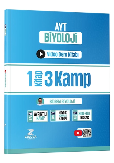 Zeduva Yayınları Biosem Ayt Biyoloji 1 Kitap 3 Kamp Video Ders Kitabı