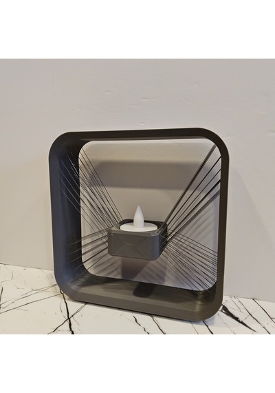 Masa Lambası 3 D Baskı - Kare- Gri-