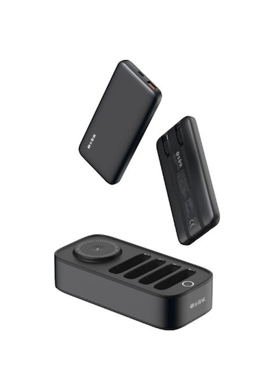 S-link Ip-ds40 4 Adet 10000mah Powerbank Li 15w Kablosuz Şarj Siyah Taşınabilir Şarj İstasyonu