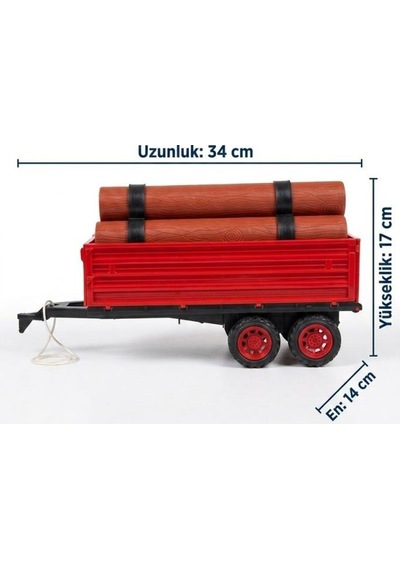 Dev Boy Oyuncak Traktör Ve Tomruk Römorku Seti Dev Boy 80 Cm Oyuncak Tomruk Yüklü Römork Seti