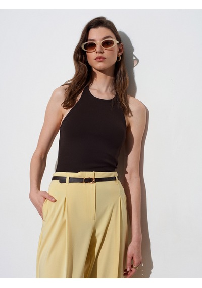 Dilvin 21051 Halter Yaka Askılı Top-koyu Kahve