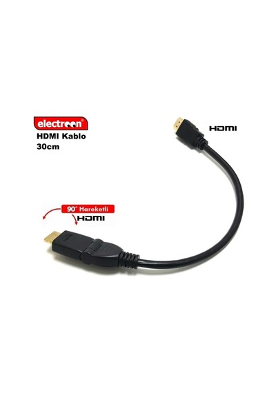 Electroon 30Cm Hdmi Kablo 90Derece Hareketli