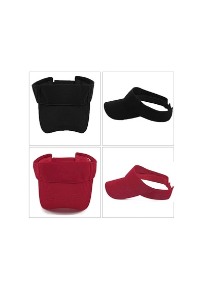 Unisex Uv Koruyucu Sporcu Plaj Vizör Şapka 2 Li Set (547423608)