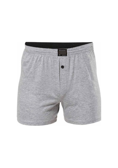 Royaleks Düğmeli Pamuklu Erkek Penye Boxer Gri - 1146a