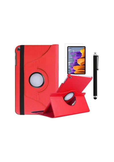 Galaxy Tab A7 Sm T500 T505 T507 Uyumlu Dönebilen Deri Standlı Tablet Kılıfı +ekran Koruyucu +kalem Arka Kapak