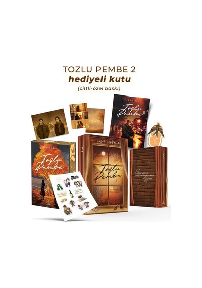 Tozlu Pembe 2 Tek Kitaplık Kutu Yan Boyamalı
