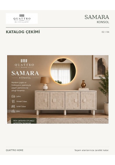 Samara Konsol Meşe Krem