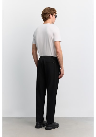 Avva Erkek Siyah Beli Lastikli Bağcıklı Kolay Ütülenen Relaxed Fit Jogger Pantolon A62y3041