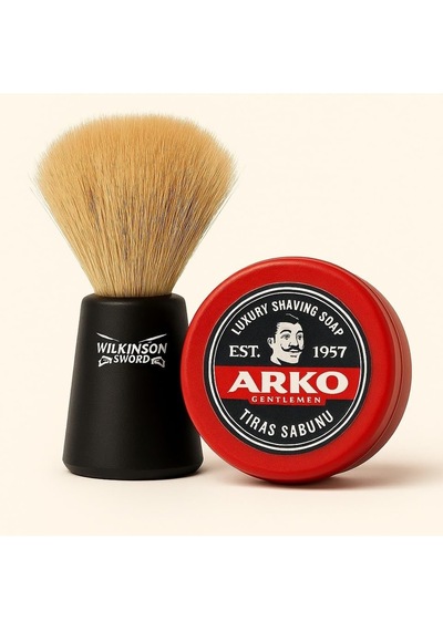 Arko Kase 150 Gr Tıraş Sabunu + Traş Fırçası Vintage Editiontıraş Fırçası / Klasik Islak Tıraş Seti