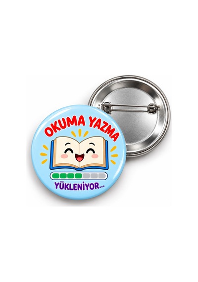Okuma Yazma Yükleniyor - 58mm Rozet Çok Renkli