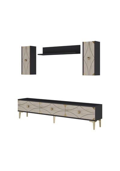 Tvr1897atg Alfa Tv Ünitesi Takımı Antrasit-traverten-gold 180cm