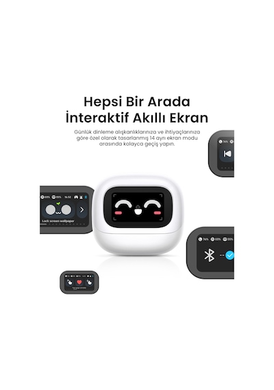 Ugreen Lightbuds Magic Aktif Gürültü Engelleyici Ekranlı Kablosuz Kulak İçi Kulaklık, 30 Saat Çalma Süresi, 6 Mikrofon, Anc, Beyaz, 65386