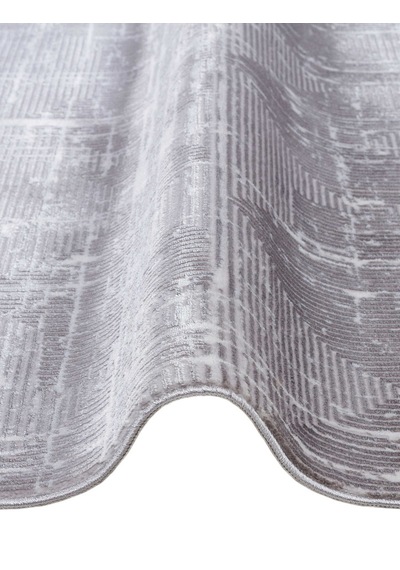 Parlak Saten Dokulu Poem Bambu Tuşe Modern Trend Halı Pm03 Gri