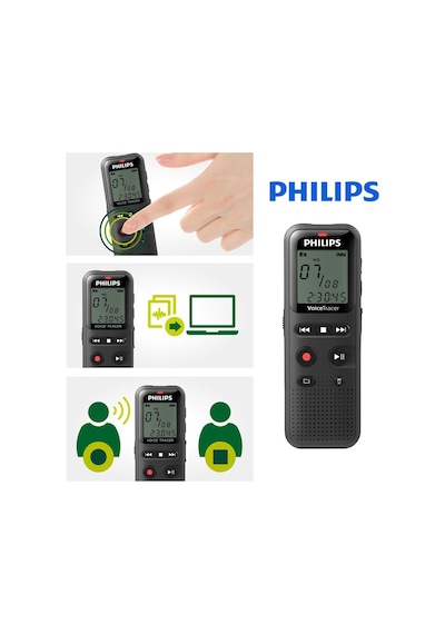 Philips Uyumlu Dvt1160 Voicetracer 8gb Taşınabilir Ses Kayıt Cihazı