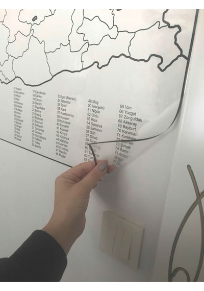 Duvara Kendiliğinden Manyetik Yapışan Yazılıp Silinebilen Türkiye Haritası 110 X 56 Cm Şeffaf