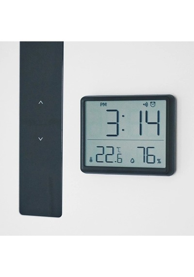 Mıknatıslı Dijital Mini Saat Lcd Ekran, Sıcaklık Ve Nem Göstergeli, Alarmlı Siyah