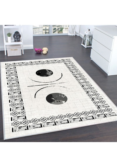 Rovigo Home Dijital Baskı Yıkanabilir Kaymaz Taban Salon Halısı RVG0181-SD1067 Çok Renkli