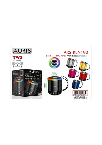 Auris Kln190 Bluetooth Speaker Mini Işıklı Bt 5.1 Şarjlı