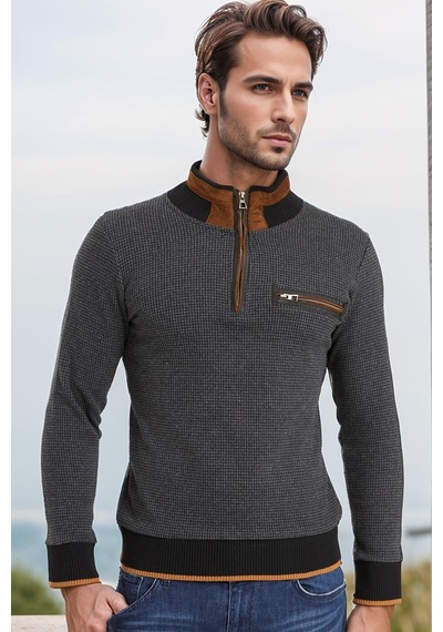 9039 Dewberry Erkek Sweatshırt-antrasit Antrasit