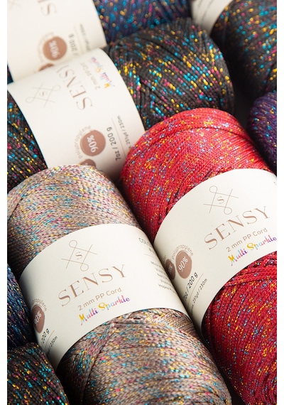 Sensy Multi Sparkle Simli 200 Gr Polyester Makrome Ipi Lacivert 2 Mm-230 M Çanta İpliği