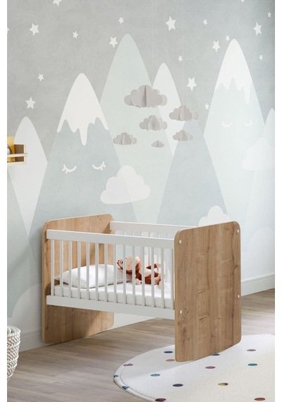 BW1011 - Sallanır Sabitlenir Pratik Sepet Bebek Beşik Ahşap 50x90 Beyaz