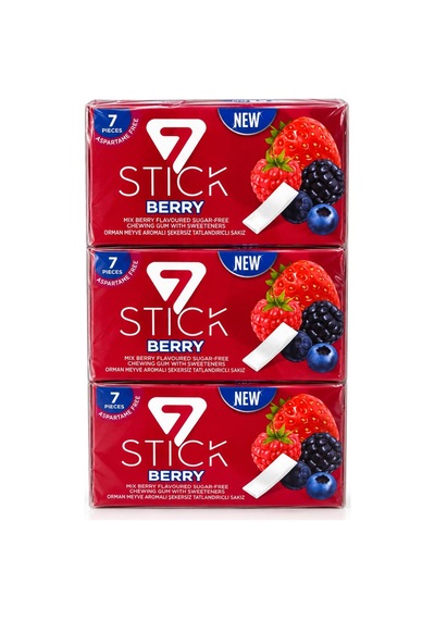 7 Stıck Şekerli 7 Li Karışık Berry Aromalı Sakız 14,5 Gr