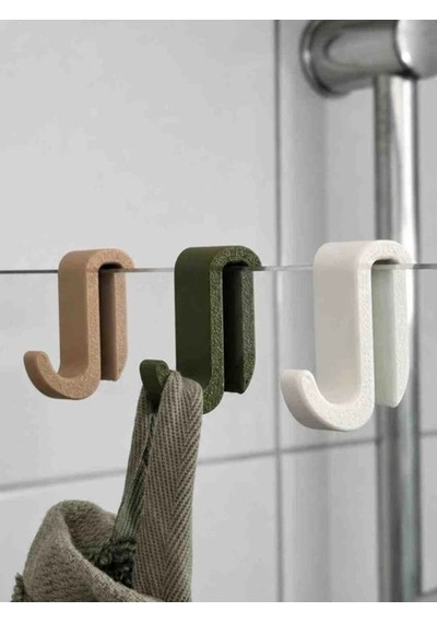2'li Banyo Askısı / Duş Havlu Askısı Siyah