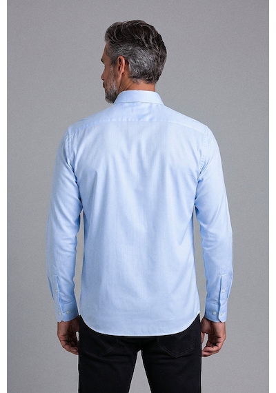 Bisse Mavi Regular Fit Pamuk Cepsiz Klasik Uzun Yaka Gömlek Gmkls252190 D35