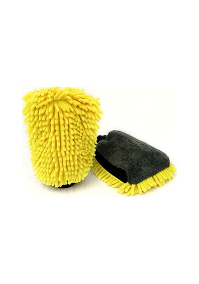 Araba Oto Yıkama Temizlik Eldiveni Süngeri Peluş Büyük Boy Çift Yüzeyli 22x19cm