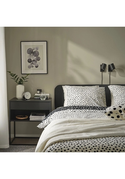 Ikea Björkgramal Tek Kişilik Nevresim Takımı 150 X 200 Cm Beyaz - Siyah