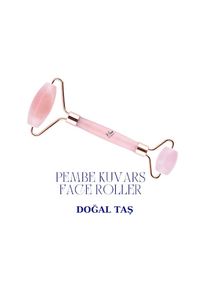 Pembe Kuvars Kalp- Ve-roller 3'lü Set Masaj Taşı Doğal Yüz Şekillendirici & Cilt Canlandırıcı 3'lü