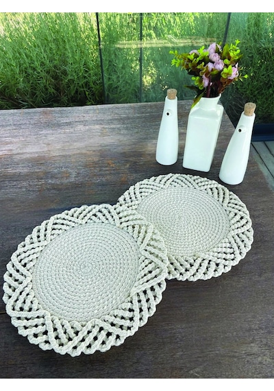 2'li Set Beyaz Amerikan Servis-leke Tutmaz 33 X 33 Cm Beyaz
