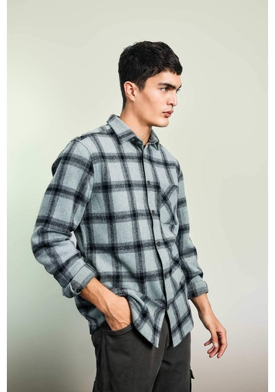 DeFacto   Regular Fit Kareli Oduncu Uzun Kollu Gömlek A5517AX23AUGN1102