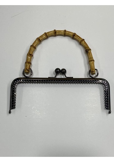 Karantuhafiye Çanta Ve Cüzdan Klipsi Bambu Saplı Kare Model 20 Cm Antrasit Antrasit