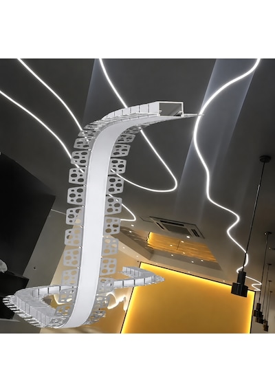 Dl158f Esnek Sıva Altı Trimless Led Profil 1 Metre 15x12 Mm Alüminyum Delikli Kanatlı Alçıpan Gömme Led Kanal 70133100