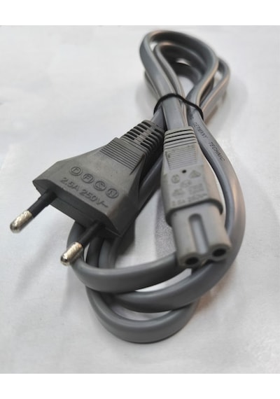 Teyip Fişi 2 Pinli Teyip Radyo Vb İçin Power Kablo 1.30 Cm