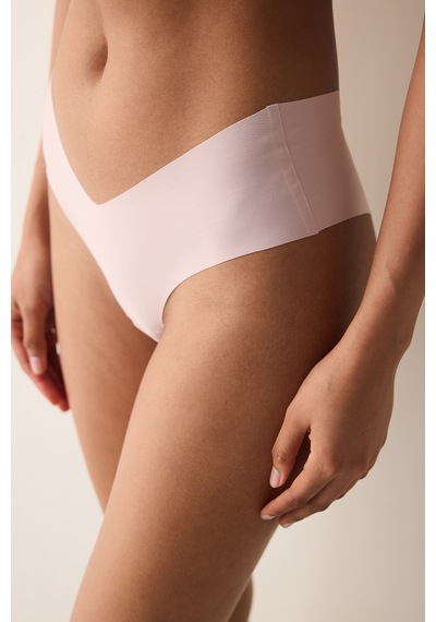 Penti Invisible Lazer Kesim Dantel V Shape Gül Kurusu Pembe Hipster Külot