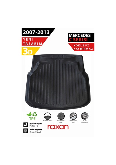 Mercedes W204 2007 2013 Plastic Set Uyumlu 3d Bagaj Havuzu Su Geçirmez, Kaymaz, Yüksek Kenarlı