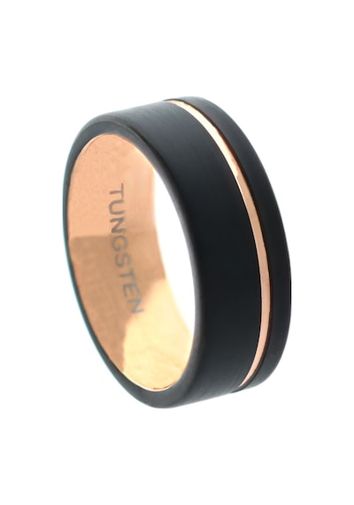 Celikchi Erkek Tungsten Bakır Renk Detay Yüzük Rose Gold - Siyah